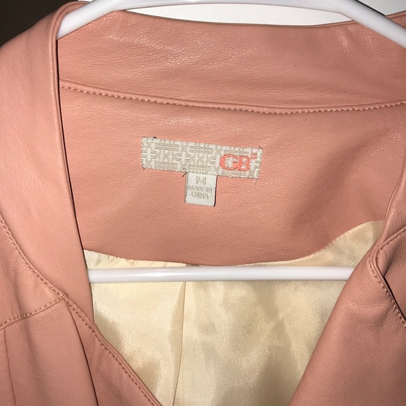 Pale pink faux leather jacket - Picture 3 of 4